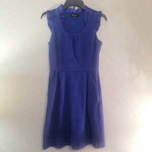 Elle Royal Blue Ruffle Shoulder Dress